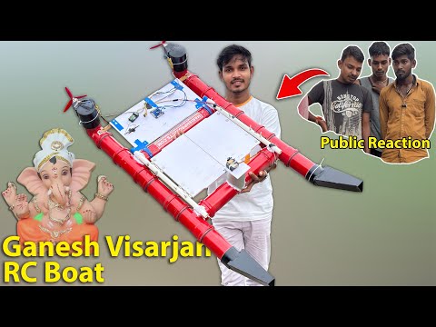 India's first Ganesh Visarjan Boat | Homemade RC Boat using PVC Pipe | Public Reaction 🔥