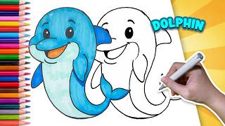 How to Draw a Dolphin | Step by Step Tutorial