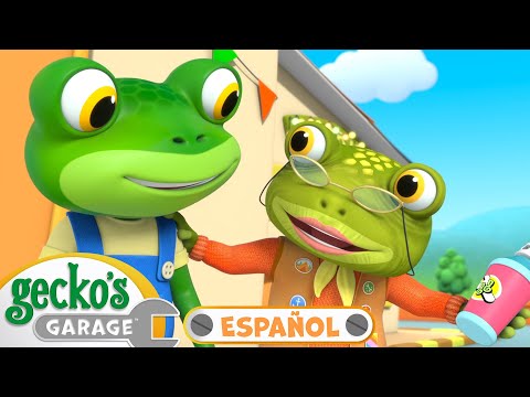 La abuela de Gecko visita el taller 💗| 🐸 Garaje de Gecko | Carros para niños | Vídeos educativos