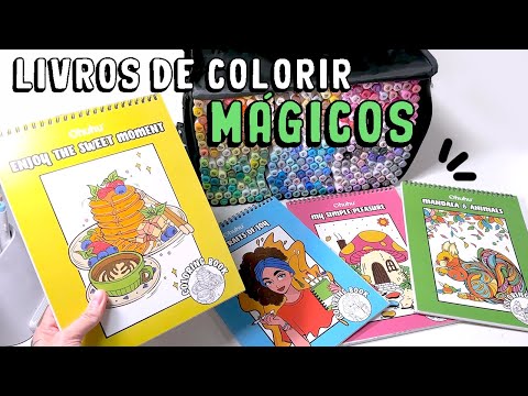 PINTANDO OS LIVROS DE COLORIR MAIS INCRÍVEIS QUE JÁ VÍ - OHUHU COLORING BOOK!