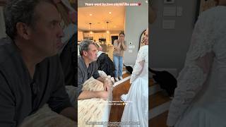 When he saw me in my wedding dress again…🥺❤️#love #cute #usaus #family #husbandwife