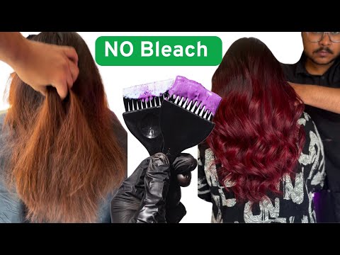 Plum Hair Color || No Bleach On Box Dye Hair Color Transformation || Salonfact