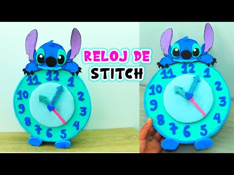 Como hacer un reloj de Stitch con cartón y foami