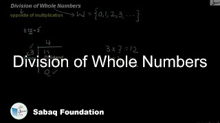 Division of Whole Numbers