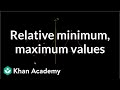 Understanding Relative Maximum and Minimum Values