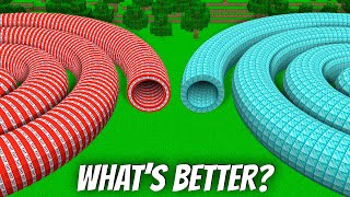 I found a TNT SPIRAL TUNNEL vs DIAMOND in Minecraft ! What's INSIDE the DIAMOND TUNNEL ?