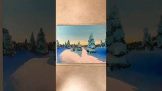 Painting a gorgeous winter landscape #art #shorts #painting