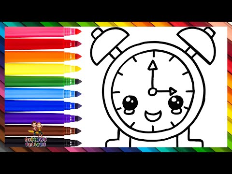 Dibuja y Colorea Un Reloj Despertador ⏰🌈 Dibujos Para Niños