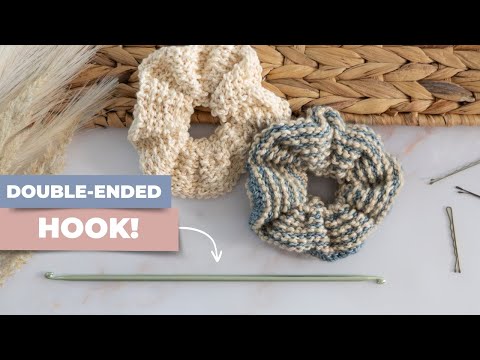 Quick Crochet Hair Scrunchies with a Double-Ended Crochet Hook?!