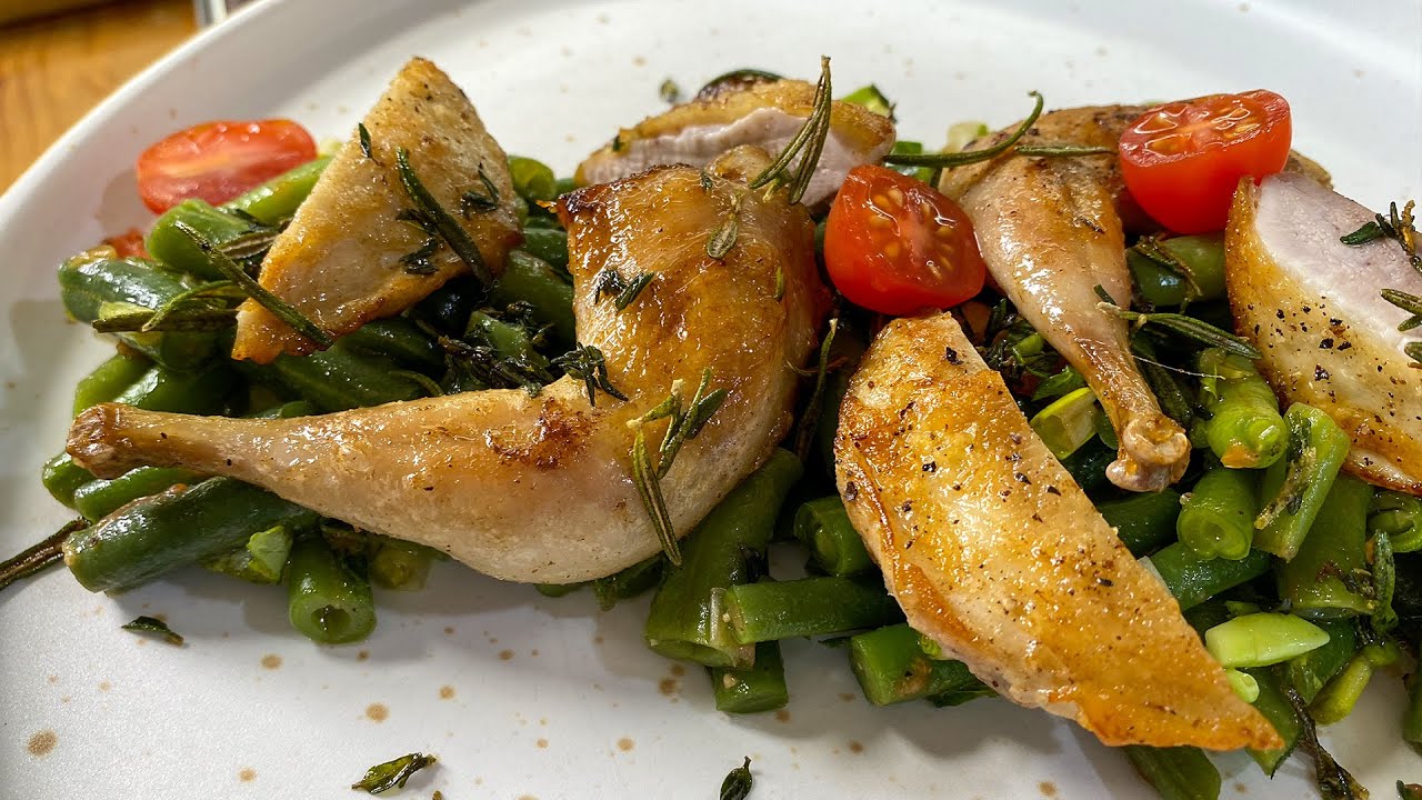 Зеленая Фасоль может быть вкусной. Кето диета и перепелка на гарнир. Стручковая фасоль