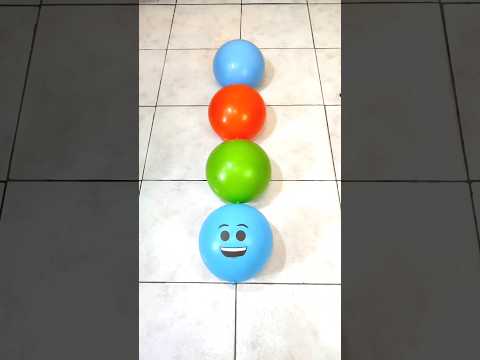 Popping four colorful balloons is very funny and satisfying #101 #asmrsounds #funny #poppingballoon