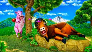Funny Pig vs Giant Bison! Epic Farm Animal Moments and Big Surprises!