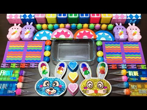 RAINBOW BUTTERFLY Slime !!! Mixing Random Things Into GLOSSY Slime !! ASMR Cocomelon slime