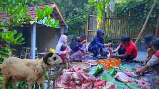 Hidup di Desa | suasana Qurban di Desa, Hari raya Idul Adha | gotong royong saling membantu 