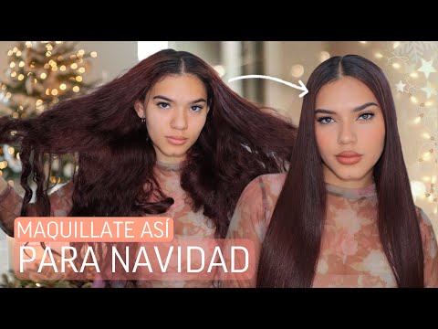 MAQUÍLLATE ASÍ PARA NAVIDAD 🎄LOOK FACIL Y RAPIDO PARA FIESTAS #GRWM