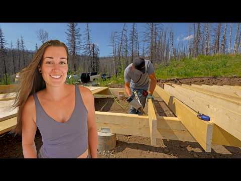 Almost Done! Framing The Floor Of Our Off-Grid Cabin Build & We're Short One Board 🤦‍♀️