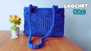 Step by step How to Crochet Mesh Bag | Crochet Net Bag | Vivi Berry Crochet