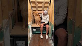 I added a fish tank to my dogs indoor doghouse!