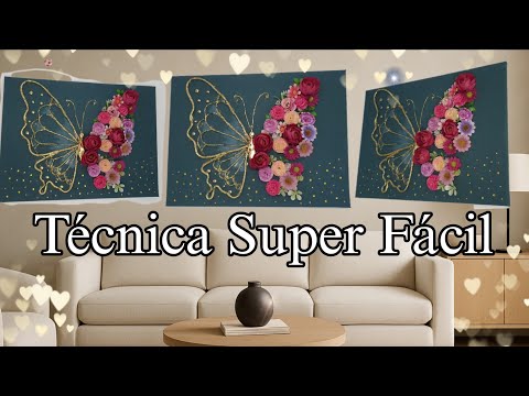 Crea un Elegante CUADRO Decorativo de Mariposa🦋 con Esta Técnica SÚPER FÁCIL😍 | ¡Te que Sorprenderá!