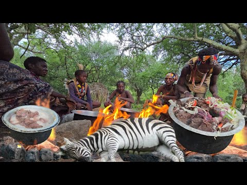 Hadzabe Tribe Biggest Kudu Catch For Lunch On Rainy Season || True Hunters