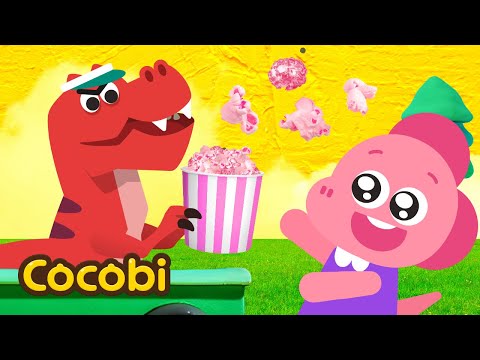 The T-rex is Selling Rainbow Popcorn🌈 Kids Songs & Nursery Rhymes | Cocobi