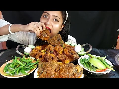 2kg Thawa Style Spicy Fish Kaliya+Green Chilli+Salad Eating Asmr*Jhal Fish *Eatingsound*Eatingshow