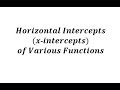 Understanding Horizontal Intercepts