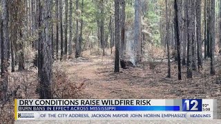 YouTube video thumbnail: Burn Bans Issued for 24 Mississippi Counties due to dry Weather