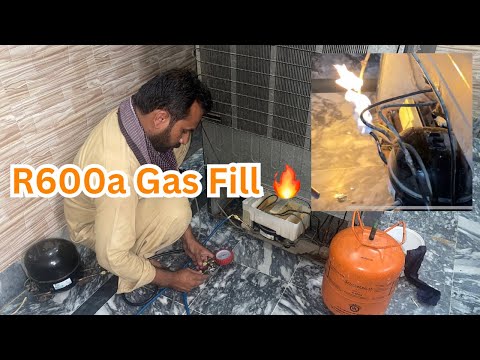 How to refill R600a refrigerant in refrigerator in Urdu/Hindi