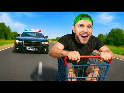 J'ai FUI la Police dans un Caddie de Supermarché !