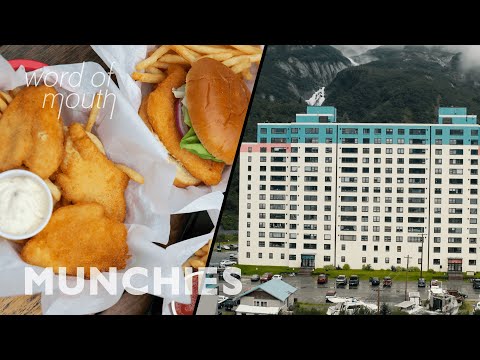 YouTube video thumbnail: Eating in Alaska's Hidden One Building Town