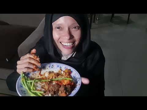 ep.512 Mukbang rendang padang nenek dan lalapan kacang panjang dari kebun