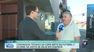 Congresso técnico da Copa NDTV de Futebol Sete acontece hoje em SC