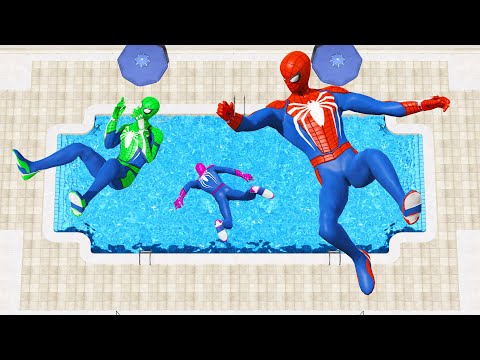 GTA 5 Rainbow Spiderman Water Fails (Ragdolls/Euphoria Physics) Ep.41