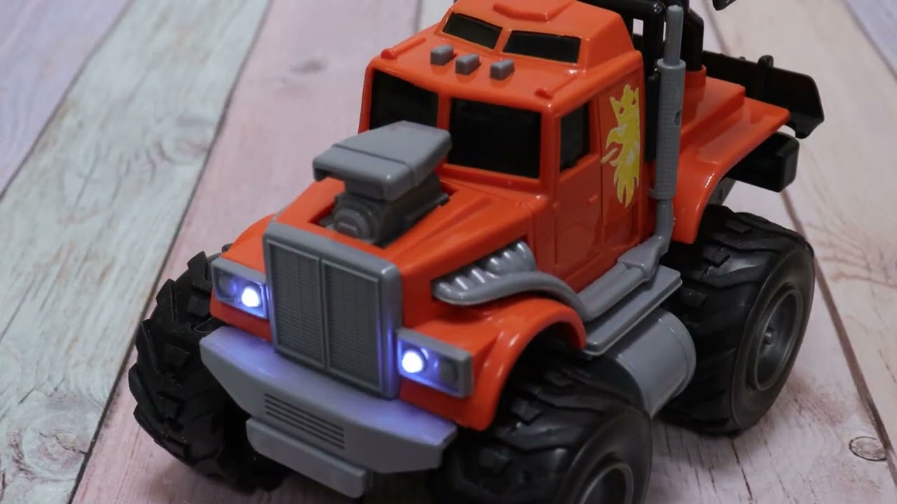 Машина Lanson Toys MONSTER TRUCK инерционная световые звуковые эффекты 1:16 - видео