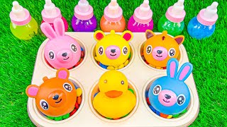 Satisfying Video l DIY How To Make Rainbow Glitter Candy Finger Sprunki Form Mixing Color ASMR