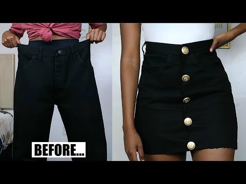 How To Turn Your Old Jeans Into A Denim Skirt! | Jeans Upcycle