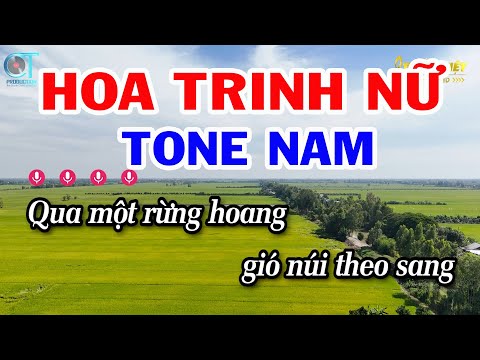 Karaoke Hoa Trinh Nữ Tone Nam E | Nhạc Sống Mới | Karaoke Tuấn Kiệt