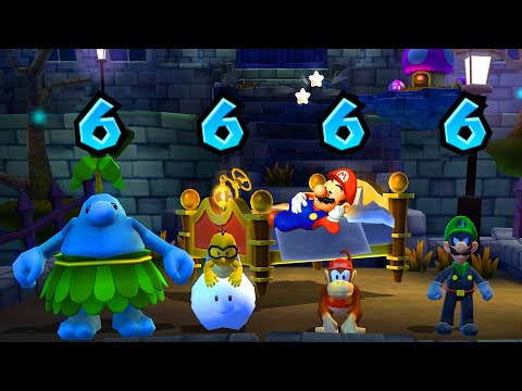Mario Party 9 Boo's Horror Castle - Kamek vs Lakitu vs Diddy Kong vs Luigi Gameplay | MarioGame