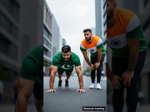 Pakistan Army 🇵🇰 soldier VS Indian Army 🇮🇳 soldier push-ups 💪🏻 and race #ai #army