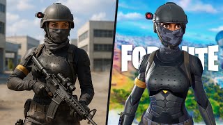 🎮 Comparison: Fortnite Battle Pass Skins (Chapter 1, Season 3) — In-Game VS Real Life! 😱
