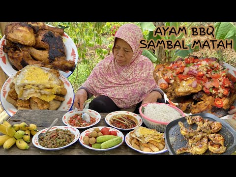 AYAM BBQ SAMBAL MATAH SARAPAN SEBELUM MACUL SANGAT ENAK DAN BERGIZI #mukbang