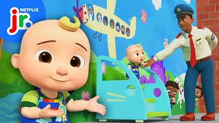 JJ's "Wheels on the Plane" Airplane Painting Song ✈️ 🎶 CoComelon Lane | Netflix Jr