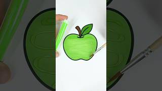 ✨⏪🍏 Glitter Reverse Play #glitter #glitterart #colorfulcreativekids #fruit #apple #green #color