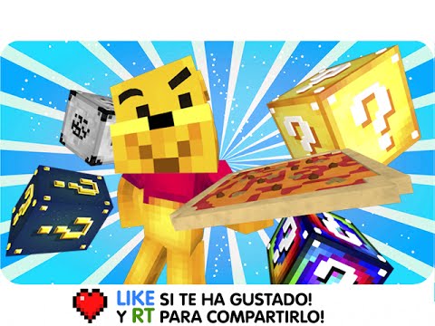 ¿QUIERES PIZZA? LUCKY BLOCKS | Sara, Exo, Gona y Luh en Minecraft