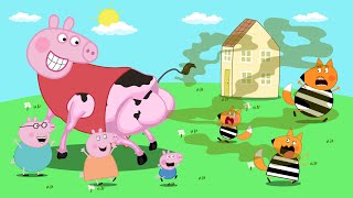 Everyone Stay Calm!! Peppa Pig vs. the Fox Prisoner Family! | Peppa Pig Funny Animation