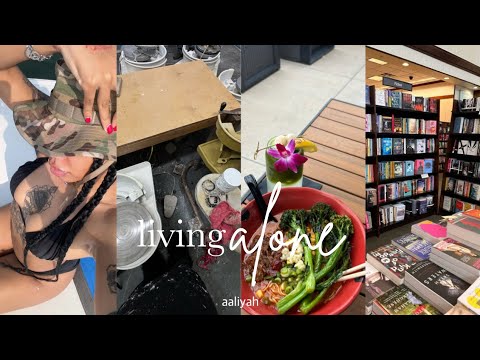 living alone | solo day in the life, ceramics class, new books, ramen + more | aaliyah