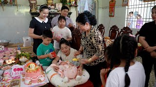 Xúc động Lần đầu Gặp Mặt Cháu Gái trong Tiệc Đầy Tháng, Tiết lộ Vườn Sầu Riêng nhà Chị Dâu Phan Diễm
