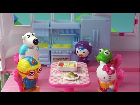 뽀로로 헬로키티 인형의 집에서 일어난 일  ❤  뽀로로 장난감 애니 ❤ Pororo Toy Video | 토이컴 Toycom