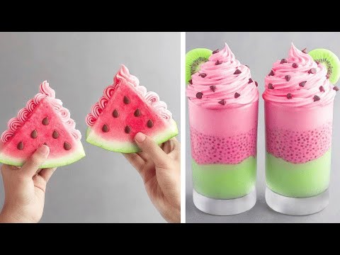 Homemade Ice Cream Recipe With Fruit | So Yummy Cake Hacks For Summer | Perfect Cake Decorating